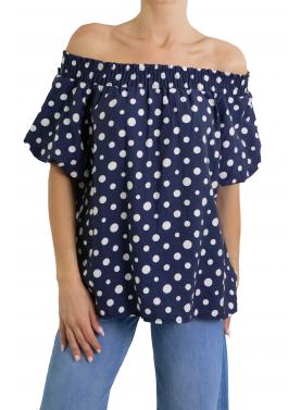 Maglia con elastico con pois